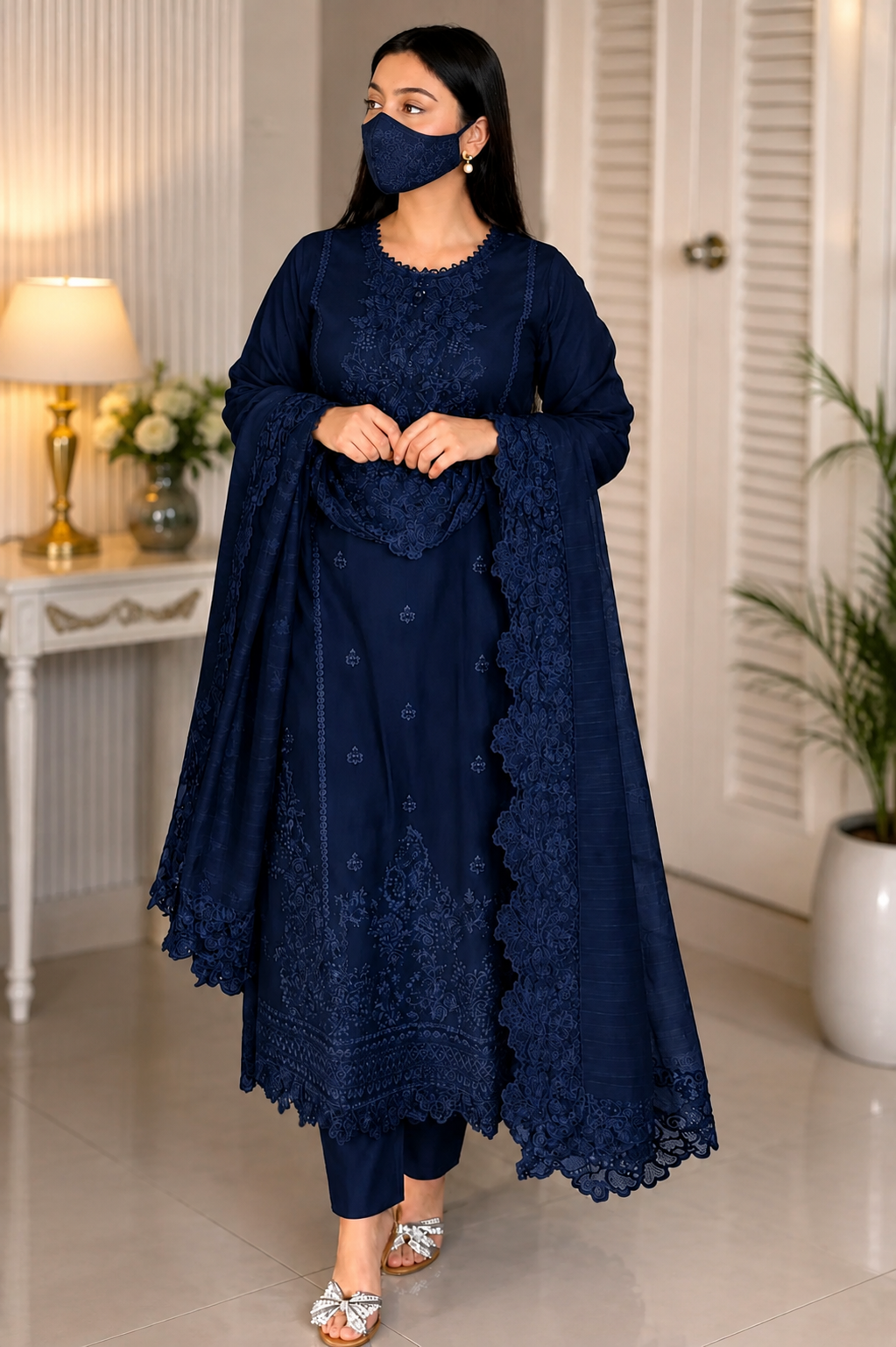 Embroidery Three Piece