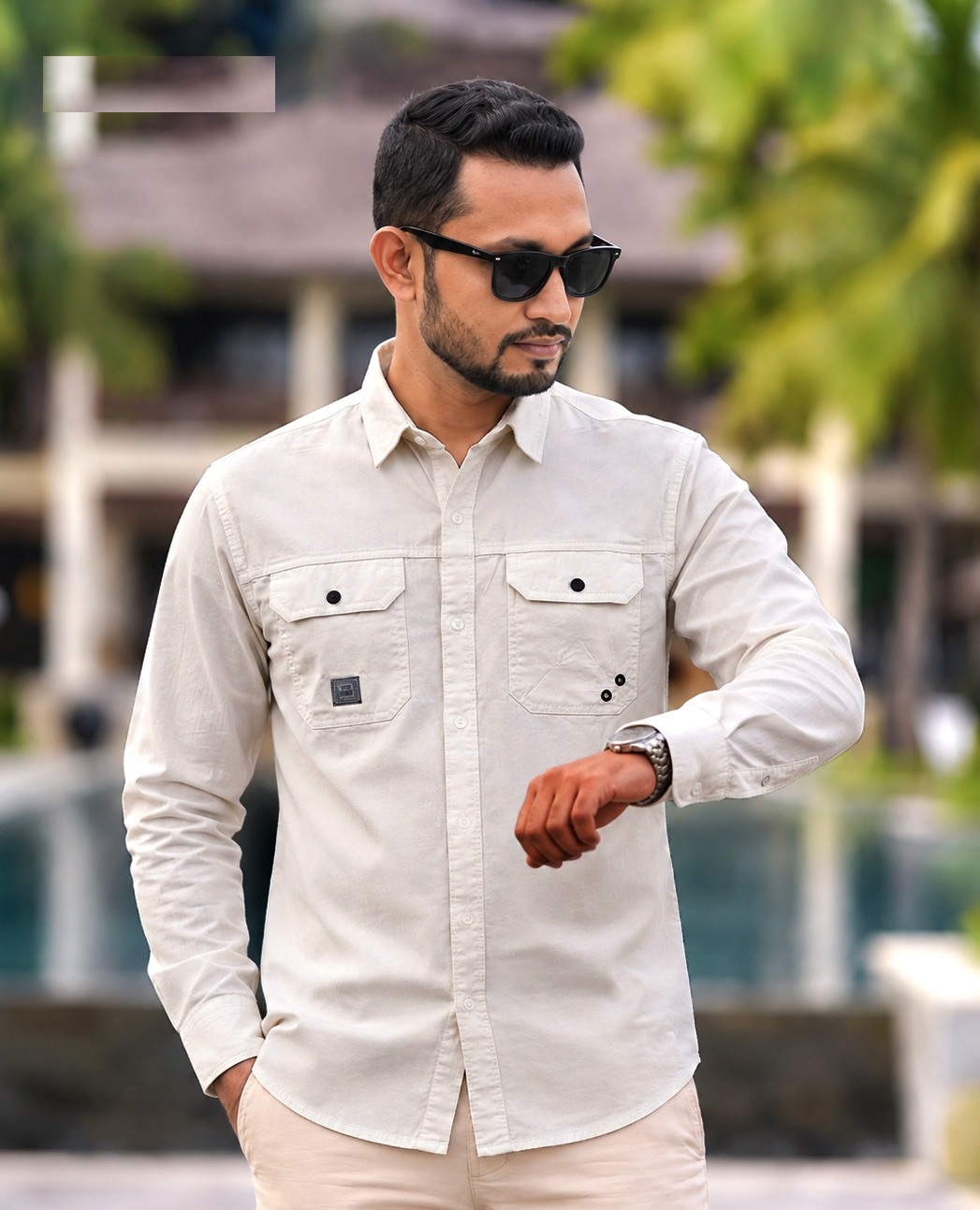 Premium Kaiser Cotton Double Pocket Shirt